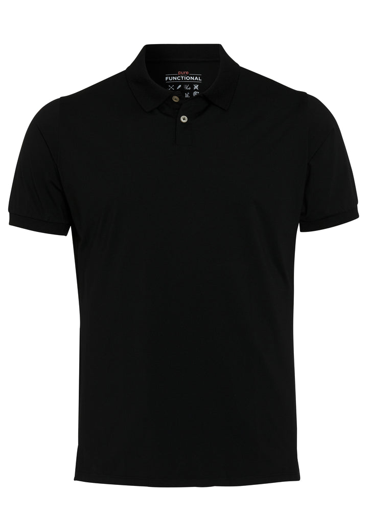 D81325-92910 Pure Functional Polo slim fit Halbarm 001 schwarz