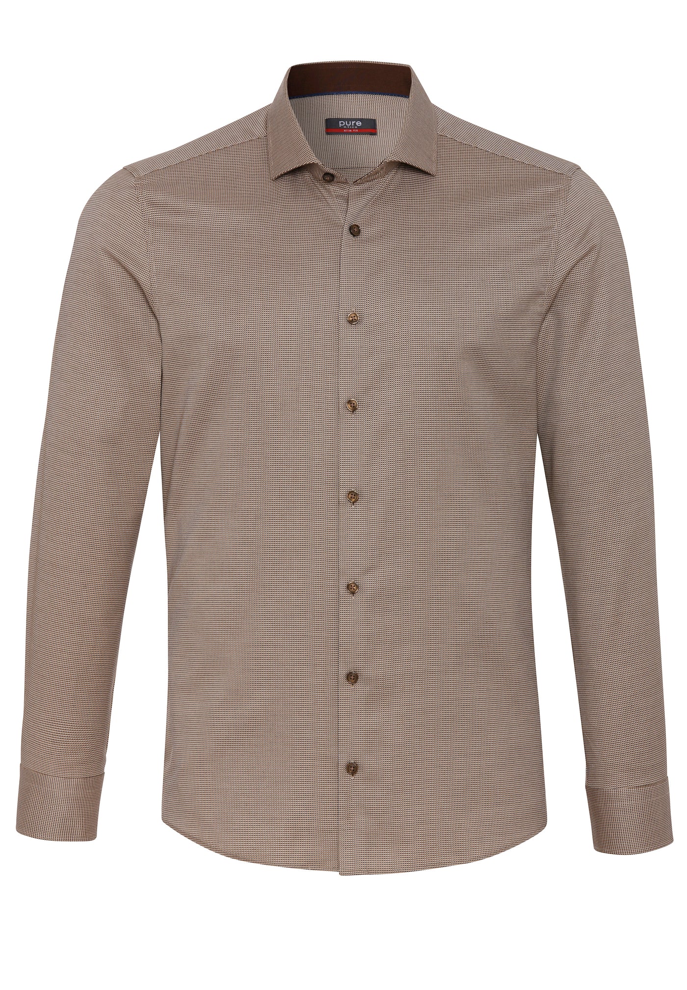 D91000-21706 PURE- City Hemd slim fit Langarm 210 uni beige