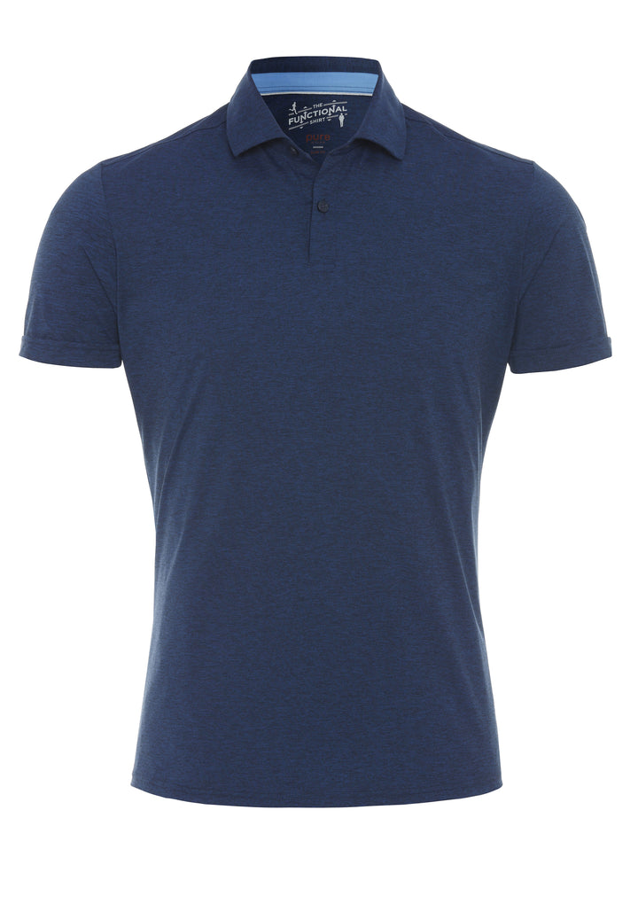 3393-92930 - Functional Polo Knopf slim fit - blau - pureshirt