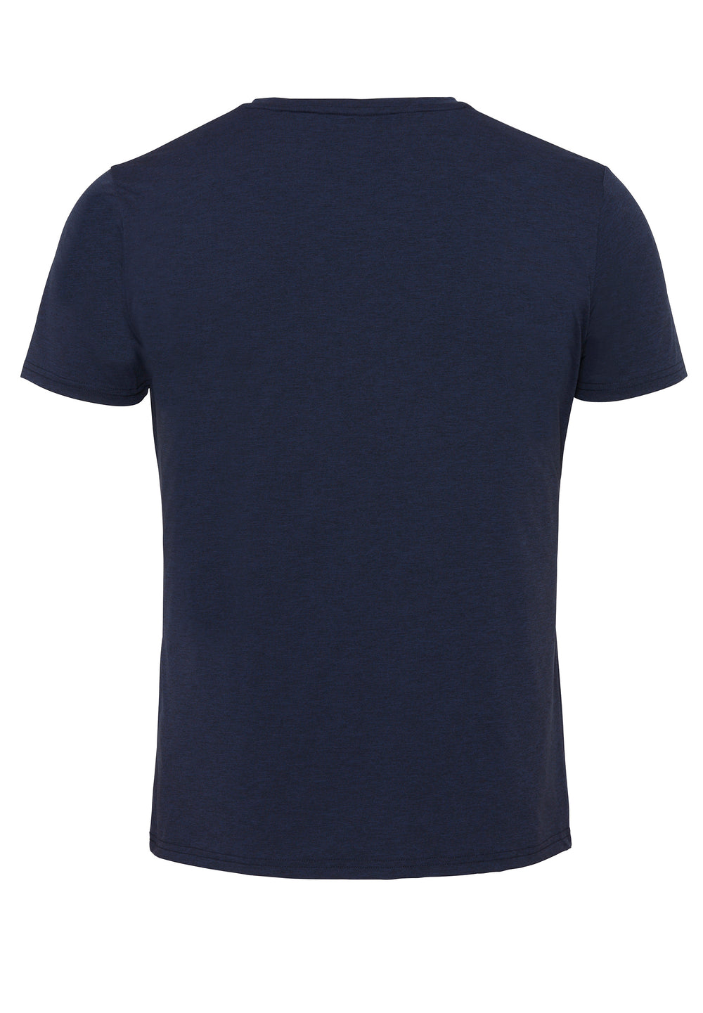 Rückansicht des blauen Herren Funktionsshirts mit Halbarm. Atmungsaktives, schnelltrocknendes Material für maximale Bewegungsfreiheit.